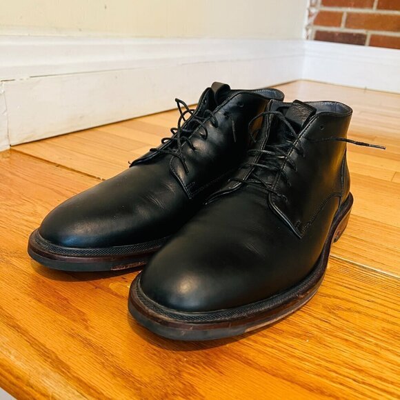 COLE‎ HAAN Grand Boot Black Leather Size 10.5 M Mens Ankle Lace Up Chukka Boots